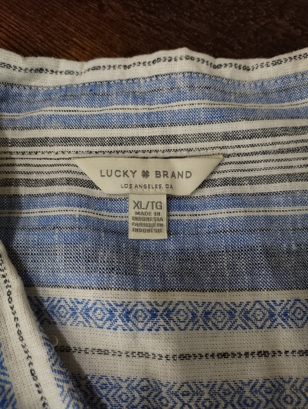Lucky Brand Baja Stripe Linen Blend Shirt - Picture 8 of 9